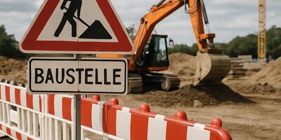 Baustelle mit Bagger